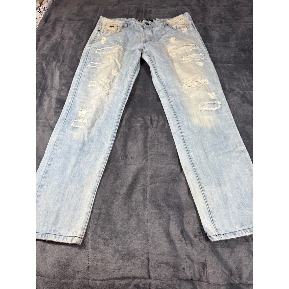 Southpole Jeans Mens 36x32‎ Light Wash Distressed Ripped Denim Pants